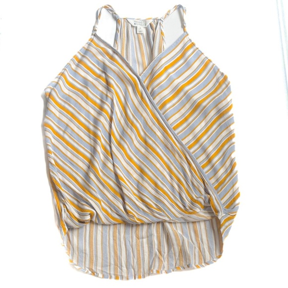 Market & spruce striped spaghetti strap wrap/ bubble/ high low top - Picture 2 of 9